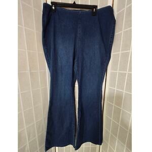 NWT Lane Bryant Venezia Dark Wash Elastic Flare Jean High Rise Denim Size: 16R